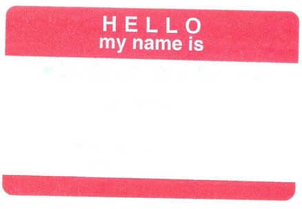 Decorative image of a conference name tag.