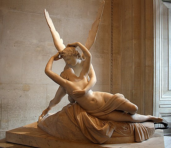 Antonio Canova's sculpture depicts Eros and Psyche.