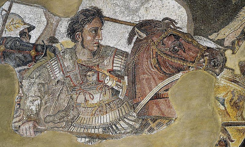 A Roman mosaic depicting Alexander the Great in battle, possibly based on a Greek original.